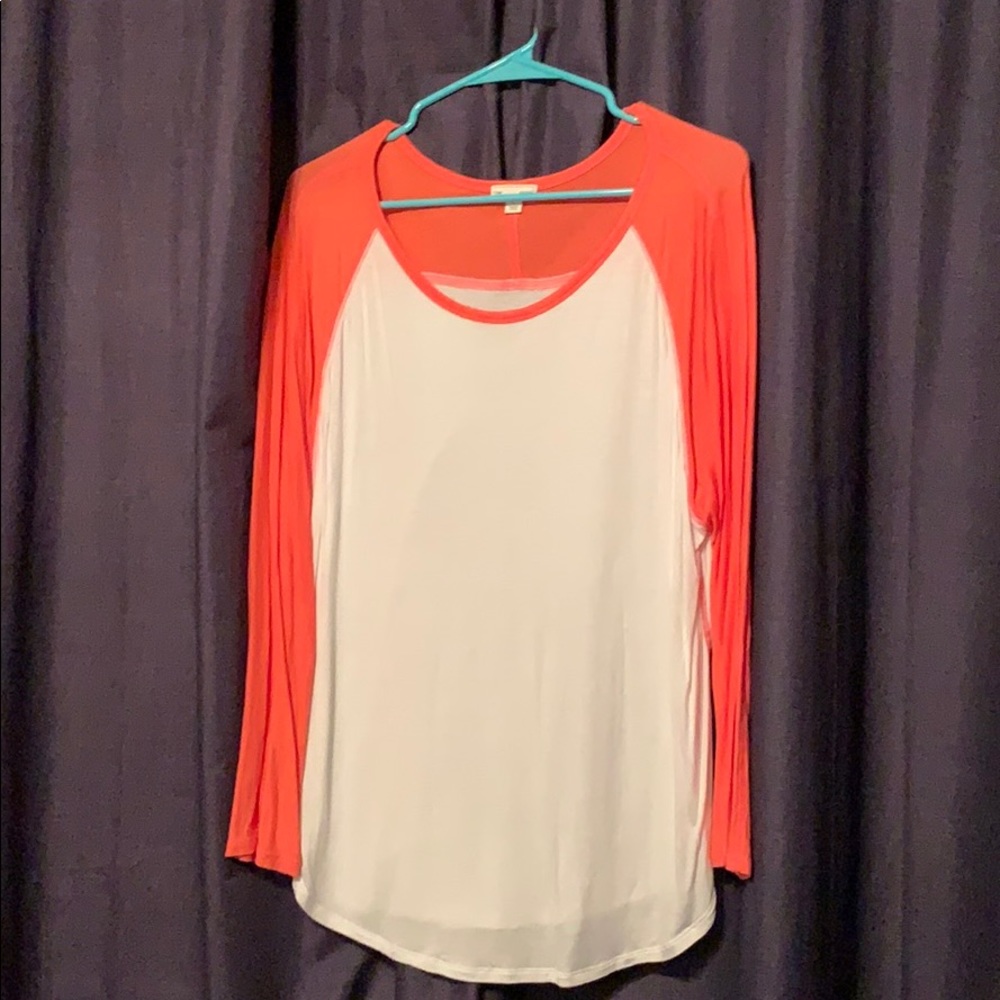 White and Salmon Baseball tee GAP
